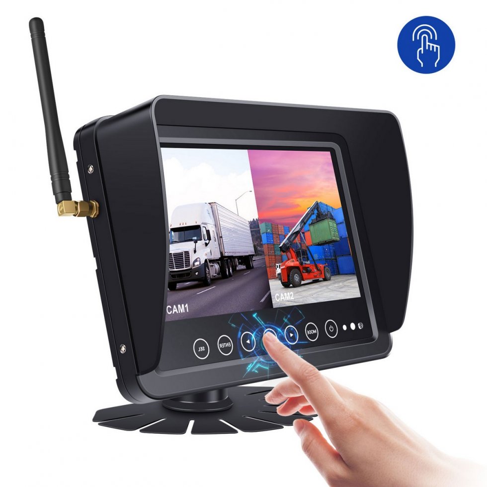 Waterproof camera SET with AHD for boat/yacht/boat/machine/car - 7 LCD  monitor + 2x WiFi cameras