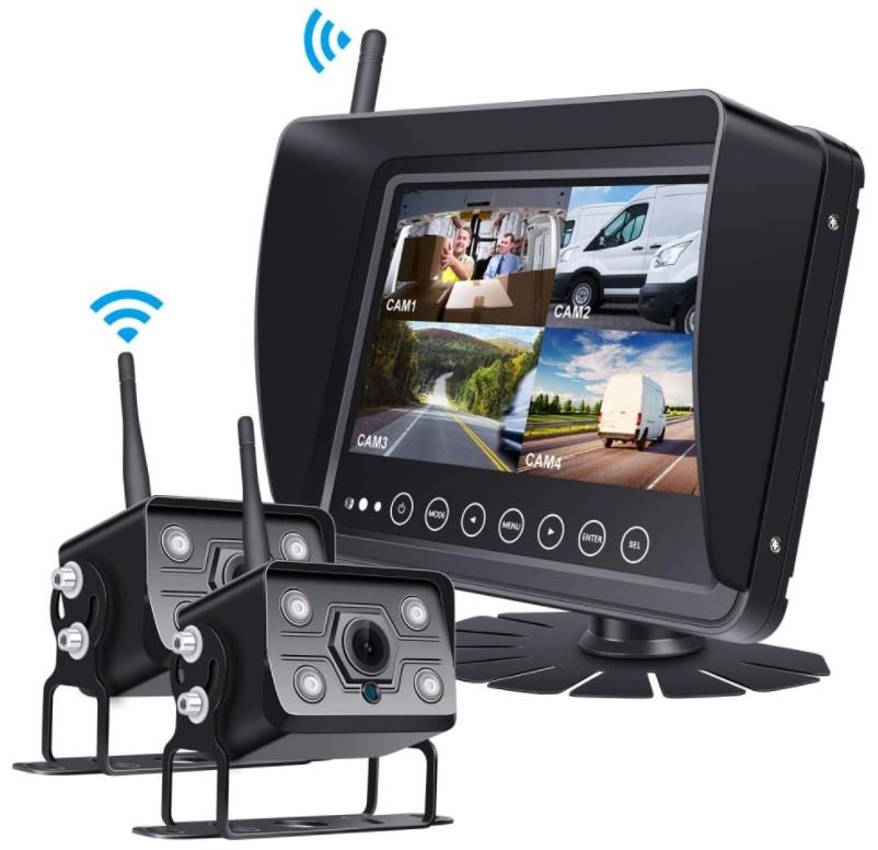 Waterproof camera SET with AHD for boat/yacht/boat/machine/car - 7 LCD  monitor + 2x WiFi cameras